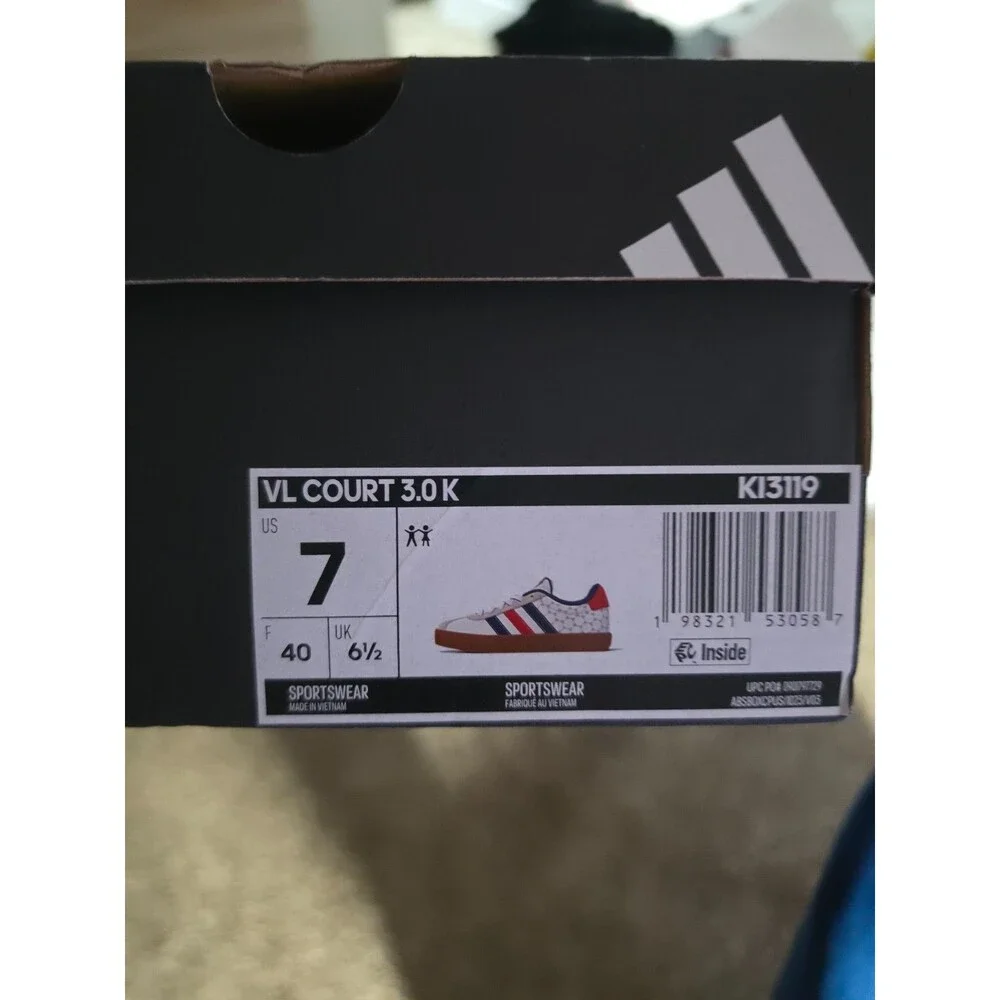 adidas VL Court 3.0 K FIFA USA Red White Blue Gum Kids 7Y Womens 8.5 KI3119 NIB